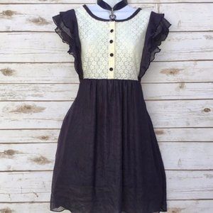 Dari Meya Dark Blue Festival Lace Top Mini Dress